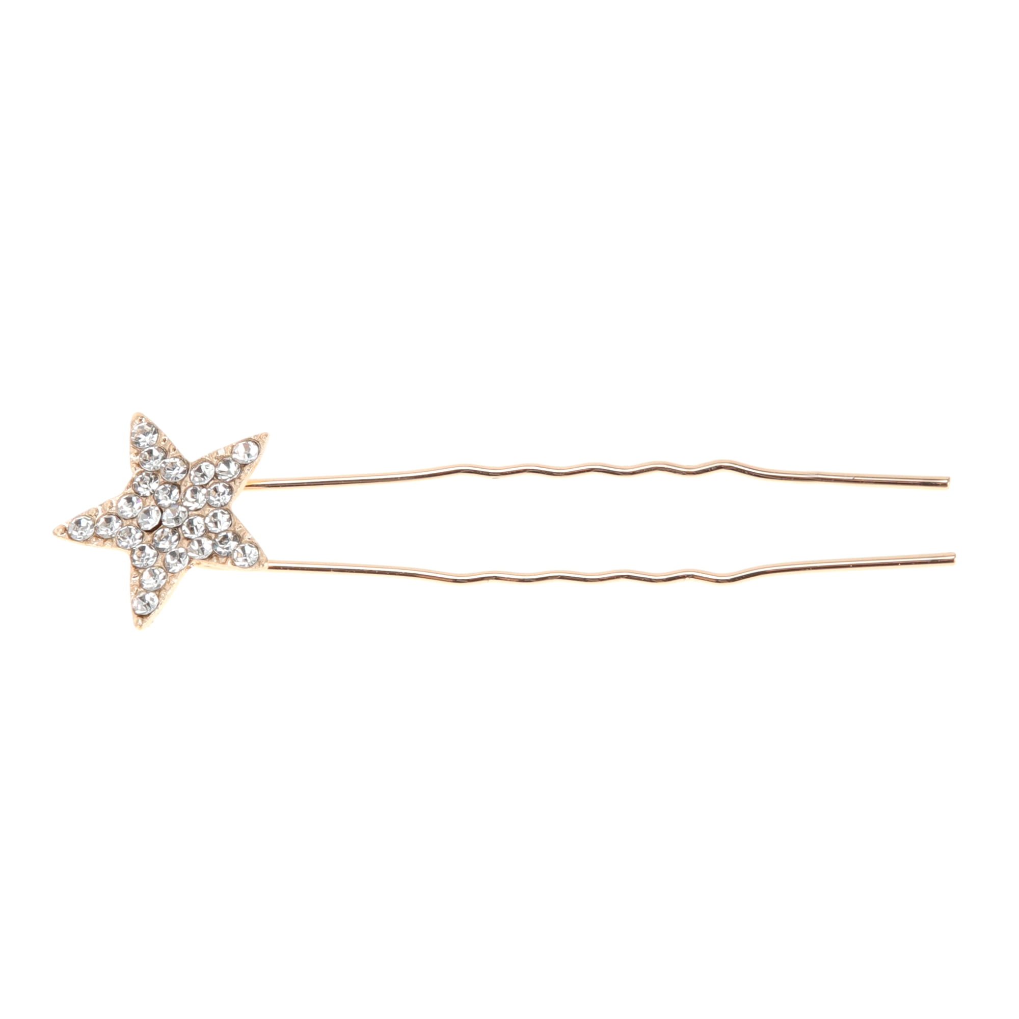 Unique Bargains Fashion Pentacle Hair Pins for Home 1 Pc Gold Tone