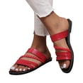 thumbnail image 3 of Boho Flat Sandals for Women Dressy Casual Beach Slippers Summer Resort Slip On Strappy Flats Comfortable Slides, 3 of 7