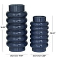 thumbnail image 3 of CosmoLiving by Cosmopolitan 16", 12"H Dark Blue Ceramic Vase with Stacked Ring Design, Set of 2, 3 of 7