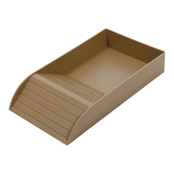 Bothyi Reptile Bathing Pool with Ramp Tortoise Food Dish for Leopard Hamster Turtle Brown L