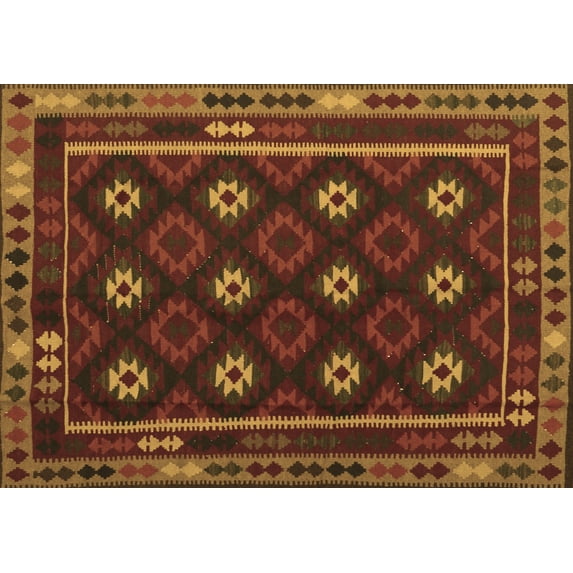 Ahgly Company Indoor Rectangle Oriental Brown Traditional Area Rugs, 4' x 6'