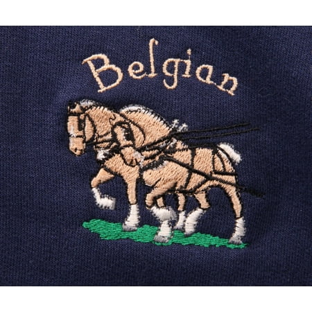 Mountain Horse Diamond Fleece - Big Black Horse Embroidered Belgian Horse Team Fleece Throw - Green