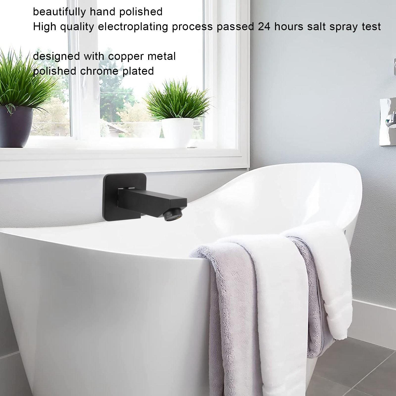 BOKYAN G1/2 Copper Concealed Bathtub Faucet – Hand‑Polished Chrome, 2.36”×8.66”×1.97”, Easy Install, 0.66 lb, Black