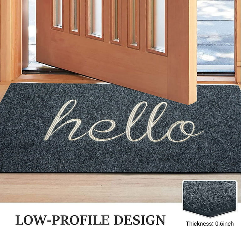 Doormat Hello Outdoors and Indoors, Non-Slip Dirt-Proof Doormat