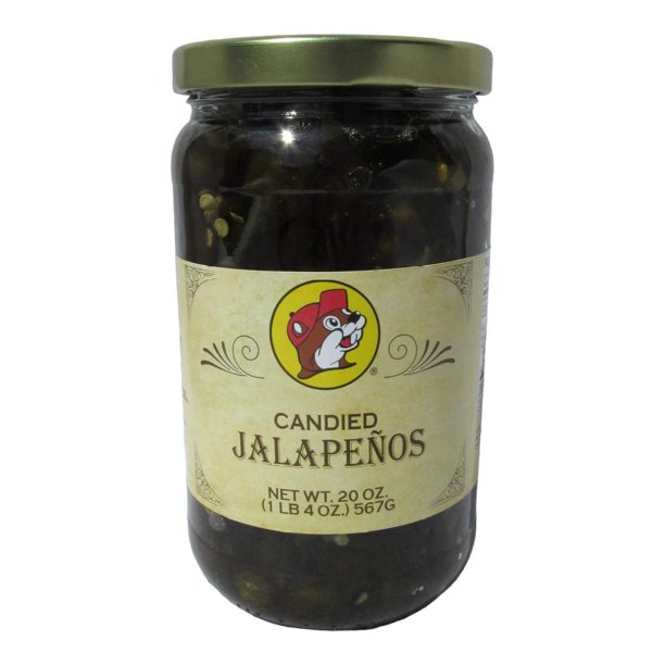 Bucees Candied Jalapenos in a Resealable Jar, Gluten Free, 20 Ounces