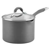 Circulon 3 Qt Radiance Hard-Anodized Nonstick Straining Saucepan, Gray