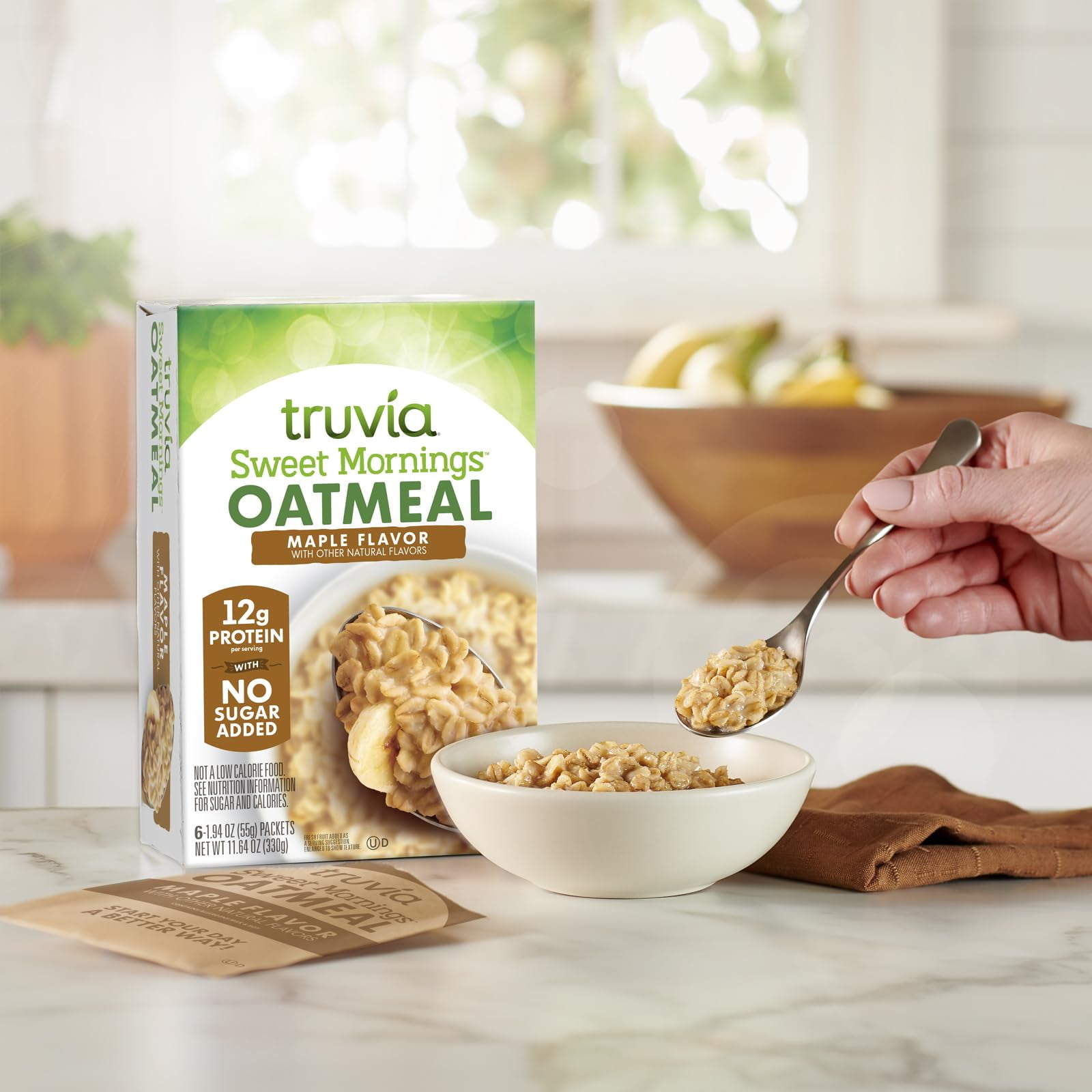 Truvia® Sweet Mornings™ Maple YPF5 Instant Rolled Oat Oatmeal Packets ...