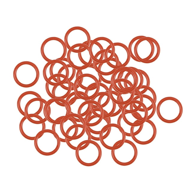 Unique Bargains Silicone O-Rings 7.5mm OD, 5.5mm Inner Diameter, 1mm Width, Seal Gasket Red 50pcs