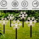 thumbnail image 4 of Paquete de 5 luces LED de jardín para jardín, luces de camino impermeables con energía solar, decoración navideña para fiesta de invierno, césped, festival de bodas (blanco frío), 4 of 5