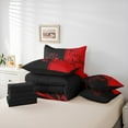 thumbnail image 6 of Manfei King and Queen 7-Piece Twin Bedding Sets, Romantic Valentines Day Bedding Comforter Set, Black Red Love Heart Reversible Sheet Sets, Microfiber Bedroom Decor, 6 of 8