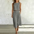 thumbnail image 4 of Moxiu Women's 2 Piece Skirt Sets Sleeveless Cropped Tank Tops and Button Front Skirt Elastic Waist Summer Vacation Outfits 2026 Gray,S, 4 of 8