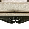 thumbnail image 4 of Paulo Sofa, Off White Fabric, Carved Details, Black Solid Wood, 85 Inch, 4 of 7