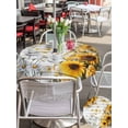 thumbnail image 5 of Outdoor Tablecloth with Umbrella Hole for Patio/Picnic/Party/Camping, Farmhouse Sunflower Waterproof Table Cloth Round Cover Washable, Vintage Daisy Butterflies Gray Wood (Dia 60"), 5 of 8