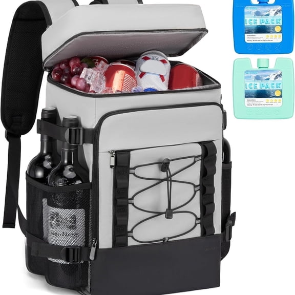 Cooler Backpack 40 Cans Large Capacity Insulated, Waterproof Leak Proof Soft Cooler Backpack with 2 Compartments Portable Lunch Bag for Men Women Ideal for Beach, Travel, Picnic, Hiking, BBQ, Camping