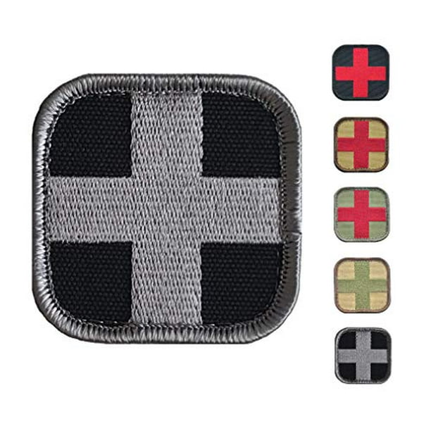 Medic Cross First Aid Morale Patch Stitch/Embroidered Perfect for IFAK Rip Away Pouch, EMT