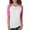 VT PINK/ HTR WHT, variant on Mens Clementine Tri-Blend 3/4-Sleeve Raglan Tee