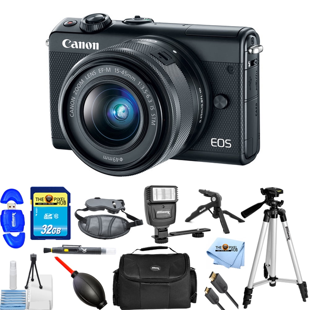 vuurwerk koel Landgoed Canon EOS M100 Mirrorless Digital Camera with 15-45mm Lens (Black) STARTER  KIT - Walmart.com