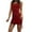 Wine, variant on TIHLMK Summer Maxi Dresses for Women Women's Fashion Summer Solid Color Sling Drawstring Slim Fit Mini Dress Gift for Women