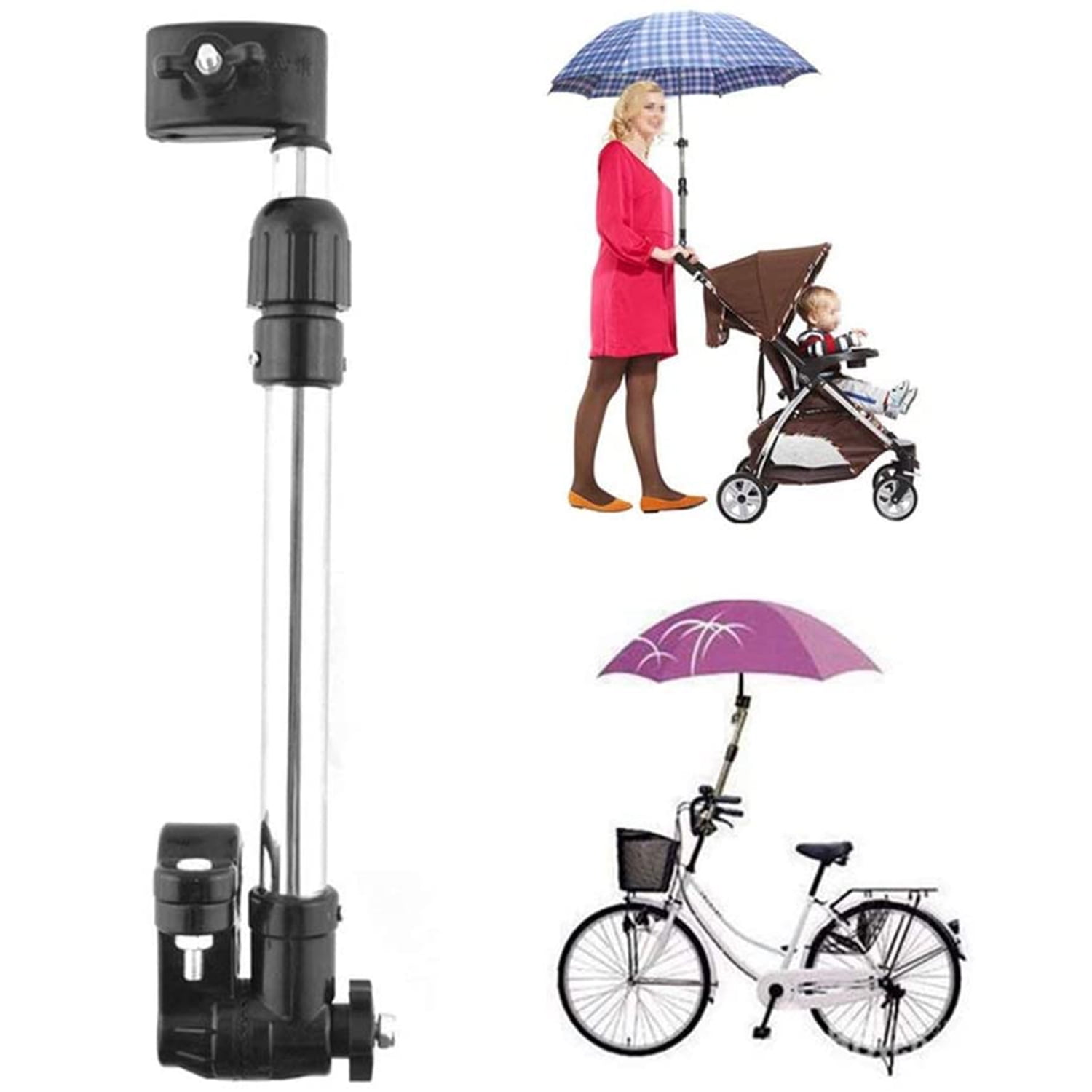 Adjustable 0.59-0.98'' Umbrella Handlebar Stretch Stand Holder Stroller Bicycle 