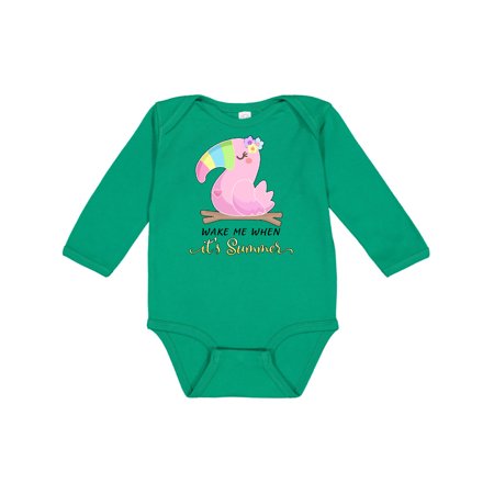 

Inktastic Funny Wake Me When It s Summer Sleepy Parrot Gift Baby Boy or Baby Girl Long Sleeve Bodysuit