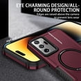 thumbnail image 3 of Magnetic Case for Samsung Galaxy Note 20 Ultra (Not Note 20) Compatible with Magsafe, Military-Grade Shockproof Case with Built-in Magnet Circle for Samsung Galaxy Note 20 Ultra, MS Claret, 3 of 18