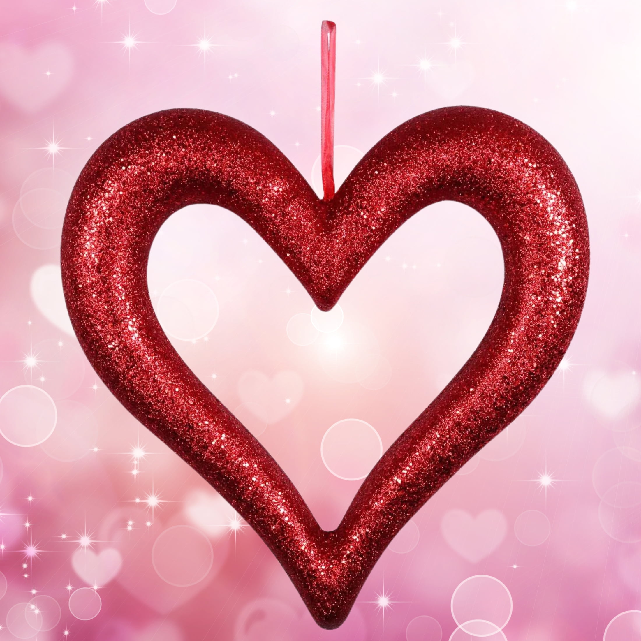 24pcs, Glitter Foam Hearts Picks, Red /PinkSparkly Foam Hearts Stems Wooden  Glitter Heart Picks Puffy Heart Topper For Valentine's Wedding Decoration