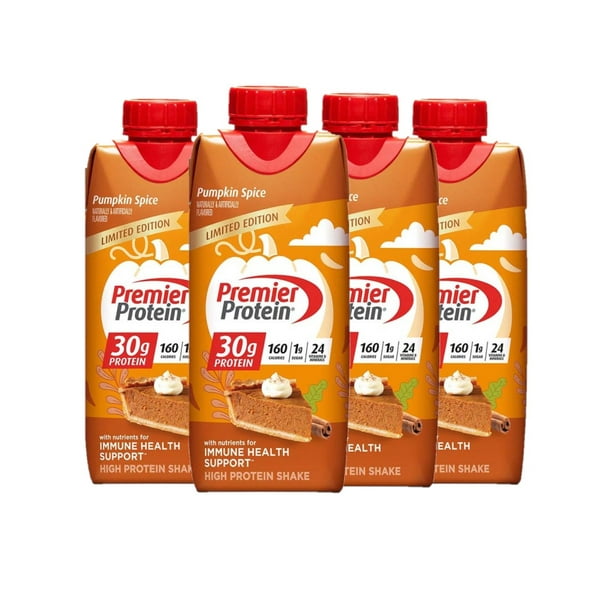 4 Pack Premier Protein 30g High Protein Shake Pumpkin Spice 11 Fl