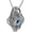 Blue, variant on Men's Stainless Steel Vintage Personality Cool Punk Animal Tribe Roaring Crocodile Head with Devil Bloody Eye Gemstone Amulet Pendant Necklace