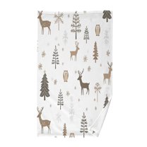 Yayeee 2 Pack Hand Towels for Bathroom 100% Cotton 16" x 28" Kitchen Towel, Christmas Forest