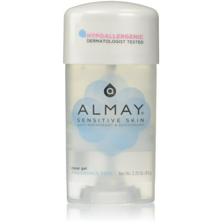 Almay Clear Gel Antiperspirant Deodorant for Women Hypoallergenic Dermatologist Tested for Sensitive Skin Fragrance Free 2.25 oz (Pack of 6)