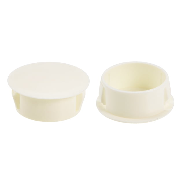 Tapones de agujero de plástico negro de Unique Bargains de 19 mm, tapones de tubo de bloqueo a presión, cubiertas de tipo panel, 50 piezas, blanco, 22 mm (7/8 pulgadas) 25