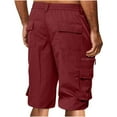 thumbnail image 6 of JIUKE Mens Shorts Knee Length Cargo Shorts High Waisted Fitted Solid Color Outdoor Hiking Shorts with Pockets, 6 of 7