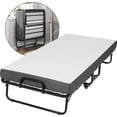 thumbnail image 4 of Cama Plegable 1 Persona 90X200cm Adultos Cama Supletoria Plegable con Colchón Viscoelástico 13cm Cama Plegable Metal Adulto con Ruedas Fácil De Transportar Y Montar esquí esquí Gafas de esquí, 4 of 5