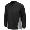 Majestic Athletic Majestic Mens Cool Base Convertible Gamer Jacket X-Large Black/Silver Black|Silver X-Large