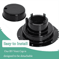 thumbnail image 3 of Capuchon de Ventilation de Plomberie RV Capuchon de Ventilation de Toit RV Couverture de Ventilation de Toit RV pour Tuyau de 1 à 2 3/8 Pouce HJ403 Noir, 3 of 7