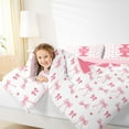 thumbnail image 4 of Feelyou Pink Bowknot Initial I Twin Comforter Sets, Kawaii Ribbon Bedding Set, 2-Piece, 4 of 8