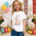 thumbnail image 2 of Shadoumai Easter Bunny Graphic Tee for Toddlers and Kids Cute Rabbit Design Happy Spring Holiday Shirt for Girls and Boys Comfortable Casual Top, 2 of 4