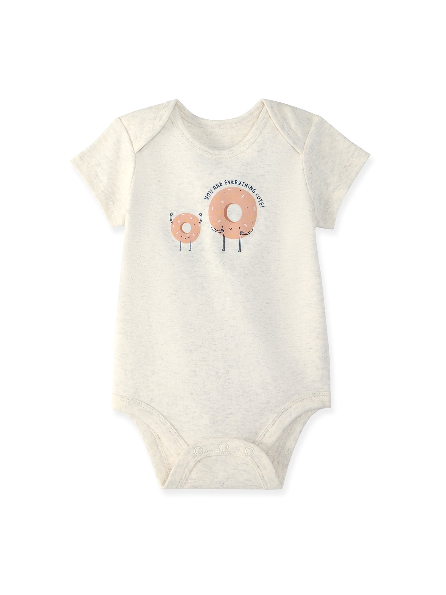 Garanimals Newborn & Baby 100% Cotton Short Sleeve Bodysuits, Sizes 0–18M, 5-Pack