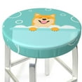 thumbnail image 3 of Lsque Dogs Loves Bath Pattern Round Bar chair cushion covers Velvet Fabric Premium Comfort Protects from Scratches and Stains for 14-17 Inch Chair-13 inch, 3 of 7