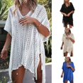 thumbnail image 2 of Femmes Maillot de Bain Dentelle Crochet Pompon Maillots de Bain Couvrir Robe de Plage, 2 of 5