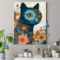 thumbnail image 4 of Floral Cat Canvas Art Print, Suitable for Living Room, Bedroom, Office, Bathroom, Home & Apartment Decor, 4 of 8