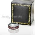 thumbnail image 3 of Jewelry Avalanche Mens Dome Tungsten Carbide Wedding Band Chains & Red Beads Inlay, Comfort Fit 8MM, 3 of 4