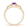 thumbnail image 2 of ANGARA Natural Vintage Style Oval Amethyst Ring with Diamond Accents in 14K Rose Gold for Women (Size-6x4mm) | February Birthstone, Anniversary, Jewelry Gift for Women | Natural Amethyst Ring, 2 of 8