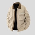 thumbnail image 2 of YYDGH Men's Cargo Jackets Lapel Zip Up Aviator Jacket Windbreaker Casual Loose Fit Lightweight Coat Outerwear Khaki M, 2 of 9