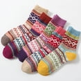 thumbnail image 2 of Calcetines de invierno cálidos de algodón y lana para mujer, 5 pares, multicolor, talla única kaili Sencillez, 2 of 5