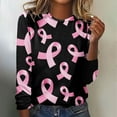 thumbnail image 2 of WREESH Womens Breast Cancer Awareness Shirts Pink Ribbon Butterfly Graphic T-Shirts Funny Long Sleeve Sweatshirts Soft Regular Fit Tops Pink E, 2 of 4