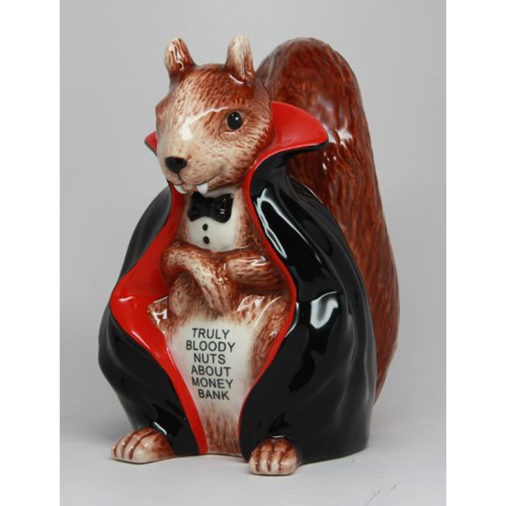 Pacific Giftware 6 Inch Ceramic Vampire Squirrel Piggy Bank - Novelty Money Bank Coin Saver