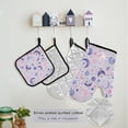 thumbnail image 5 of Moons Planets Stars 5 Pcs Kitchen Set Heat Resistant Oven Mitts and Non-Slip Pot Holders with Adjustable Cooking Apron, 5 of 6