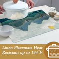thumbnail image 3 of Abstract Mountain Sun Placemats, 12 x 18 inch, Linen Table Runner Kitchen Dining Room Decor Holiday Decor Rustic Vintage Waterproof Washable Table Runner Set of 6, 3 of 6