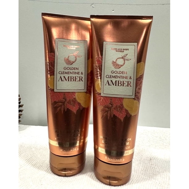 Bath & Body Works Golden Clementine & Amber Body Cream, 8 oz (Pack of 2
